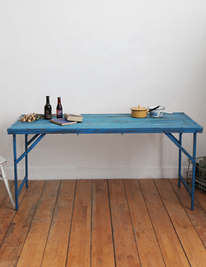 빈티지 팜하우스 블루 폴딩 테이블